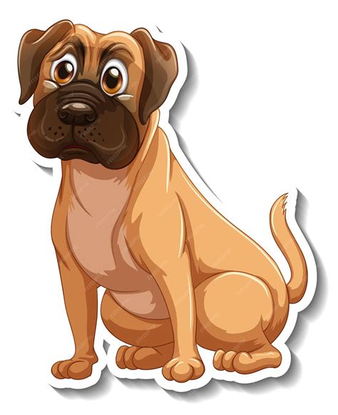 Free Vector Boxer Dog Cartoon Sticker