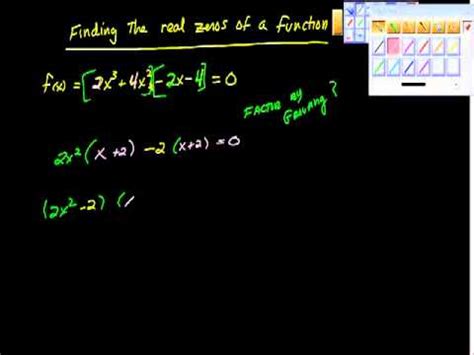In this method, first, we have to find the factors of a function. Finding the Real Zeros of a Function algebra - YouTube
