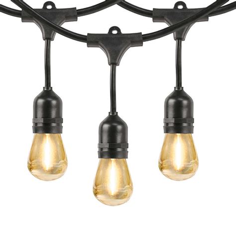 Feit Electric Outdoor Weatherproof String Lights Set 48ft 24 Led Bulbs