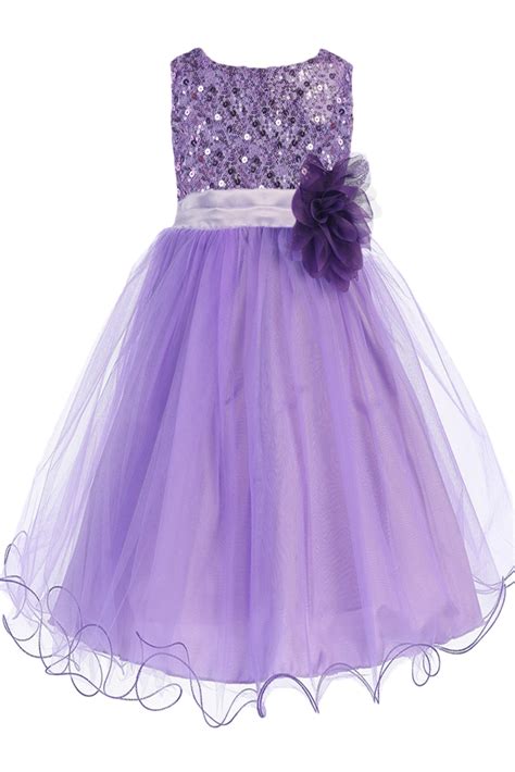 Girls Lavender Sequin Party Dress W Lettuce Tulle Hem 2t 14 Rachels
