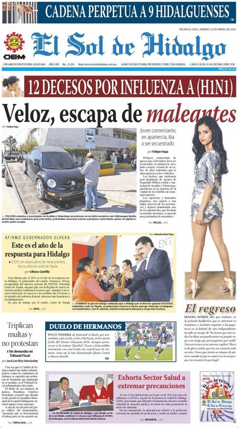 Periódico El Sol De Hidalgo México Periódicos De México Edición De