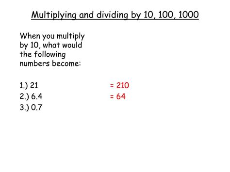 Ppt Multiplying And Dividing By 10 100 1000 Powerpoint Presentation