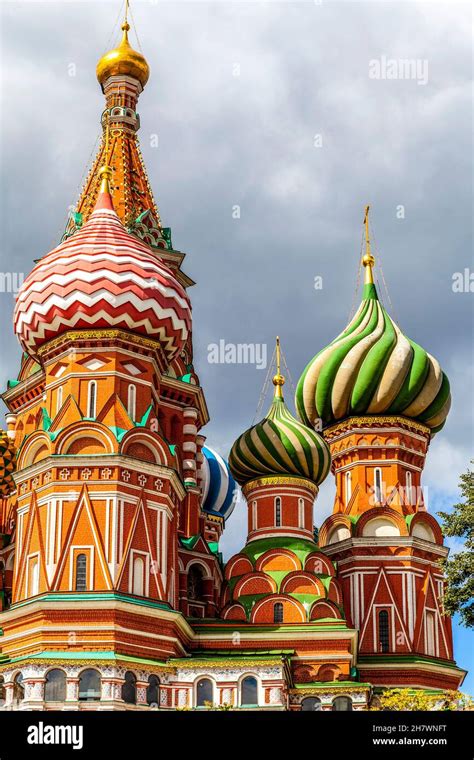 Colorful Domes Of The Cathedral Of Vasily The Blessed Commonly Known As