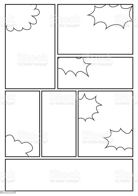Comic Storyboard Styles With 7 Grids Stock Illustration Download