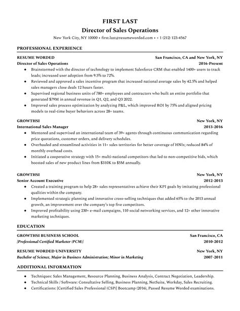 Area Sales Manager Resume Example for 2023 | Resume Worded