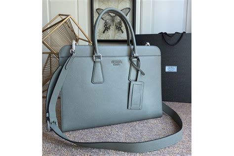 Prada 2VN006 Saffiano leather briefcase Gray Saffiano Cuir ...