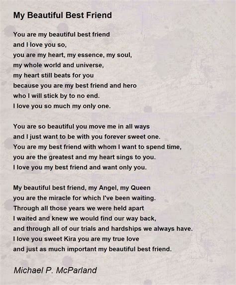 My Beautiful Best Friend My Beautiful Best Friend Poem By Michael P