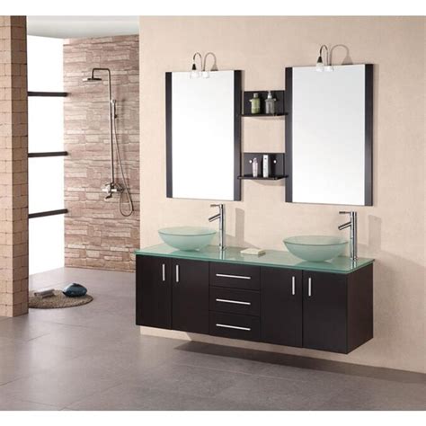 In difference to the usual mass produced bathroom vanity cabinets that are offered in the market, this section of bathrooms provides you with exclusive and custom made designs. Design Element Portland 61-in Espresso Double Sink ...