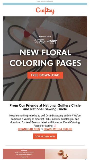 🌼 Floral Coloring Pages Download Bluprint Craftsy Email Archive