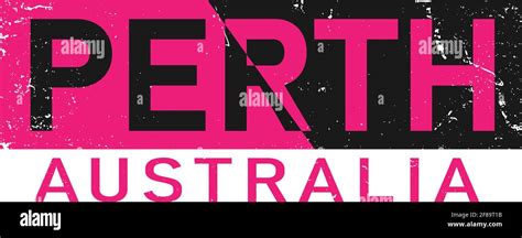 Perth Wa Australia Logo Adventure Landscape Design Vector City