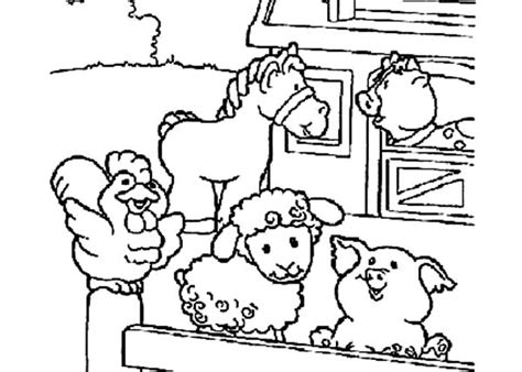 Cute Picture Of Farm Animal In The Barn Coloring Page