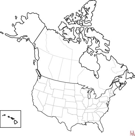 Blank Outline Map Of The United States And Canada Whatsanswer