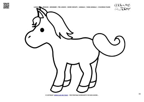Coloring Page Cute Horse Foal Color Picture Of Horse