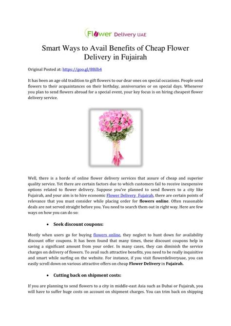 Ppt Smart Ways To Avail Benefits Of Cheap Flower Delivery In Fujairah