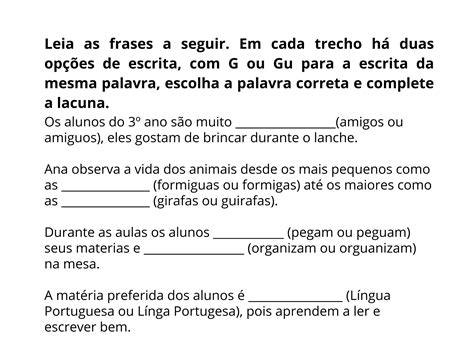 Palavras Com G E Gu