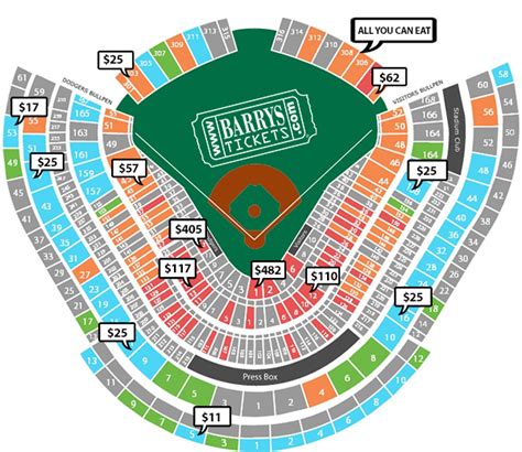 Dodger Stadium Seating Map United States Map