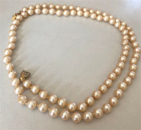 Vintage 1960s Monet Cream Faux Pearl Necklace Faux Pearl Faux Pearl