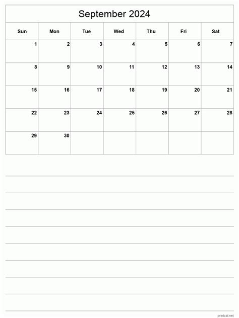 Printable September 2024 Calendar Free Printable Calendars