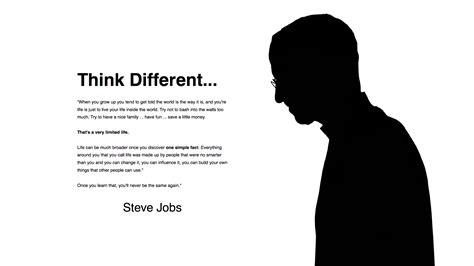 the silhouette of a man is shown in this ad for steve jobs which features an image of steve jobs