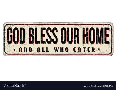 God Bless Our Home And All Who Enter Vintage Vector Image