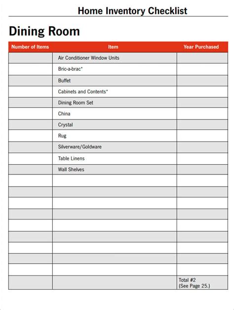 Inventory Checklist Template 26 Free Word Excel Pdf Documents Download