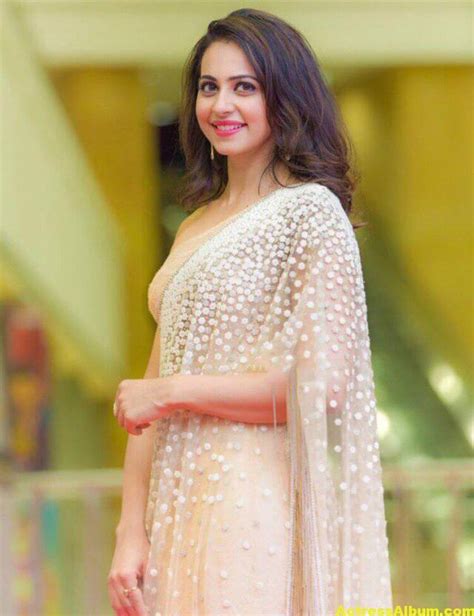 rakul preet singh in white saree at cinemaa awards actress album