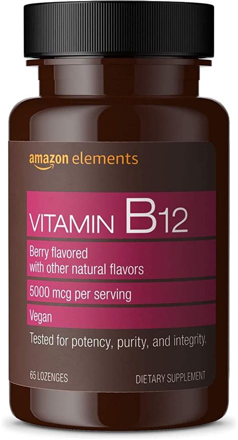 Amazon Elements Vitamin B12 Methylcobalamin 5000 Mcg Normal Energy