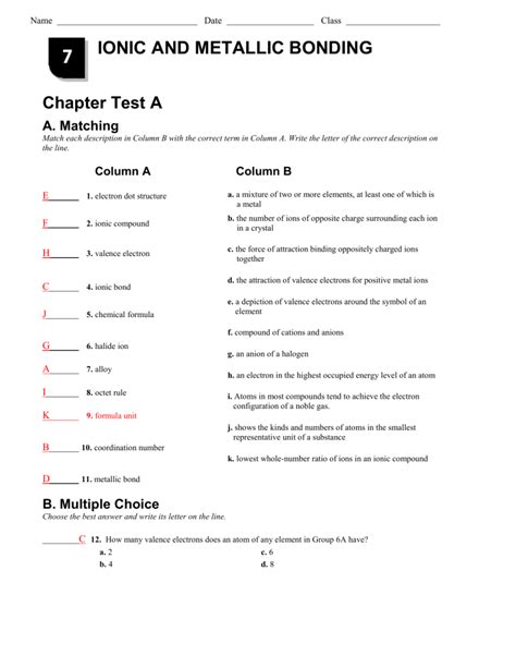 Ionic And Metallic Bonding