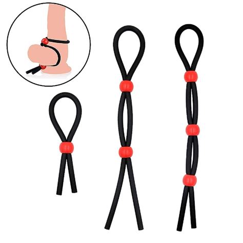 Adjustable Penis Cock Ring Rope Sex Toys For Adults Men Silicone Delay