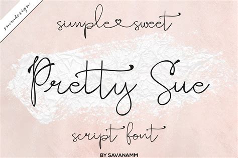 Pretty Sue Sweet Girly Script Font Script Fonts ~ Creative Market