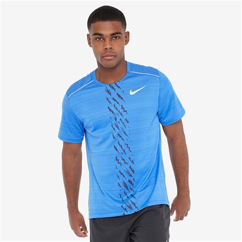 Nike Dri Fit Miler T Shirt Pacific Bluereflective Silv Mens Clothing