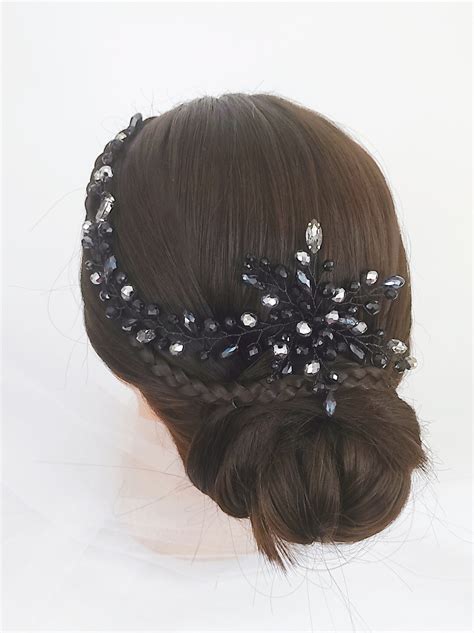 Crystal Hair Pinsblack Hair Pins Bride Hair Pins Crystal Etsy