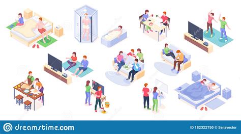 couple daily life isometric home time together stock vector illustration of friend dinner