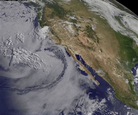 Satellite Shows West Coast June Gloom And Actinoform Clouds A Photo