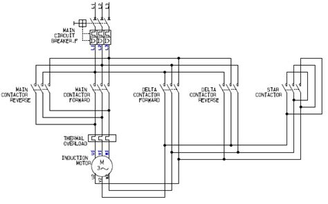 Electrical wiring diagram star delta control and power circuit using mitsubishi plc program this article is intended to diagrammatically size of each part of star delta starter 1. Power Circuit of a Star Delta or Wye Delta Forward Reverse ...