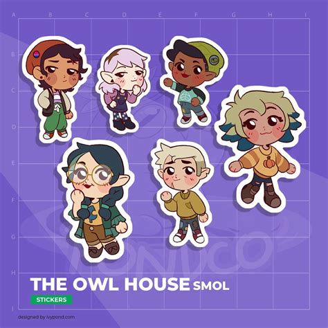 The Owl House Smol Stickers S3 Luz Amity Gus Willow Hunter Vee Etsy Owl House Owl Cute