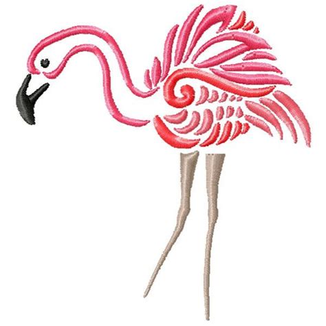 Flamingo Machine Embroidery Design Etsy