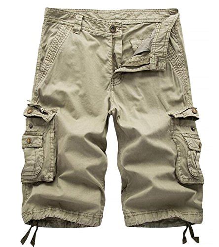 Aoyog Mens Camo Cargo Shorts Relaxed Fit Multi Pocket Outdoor