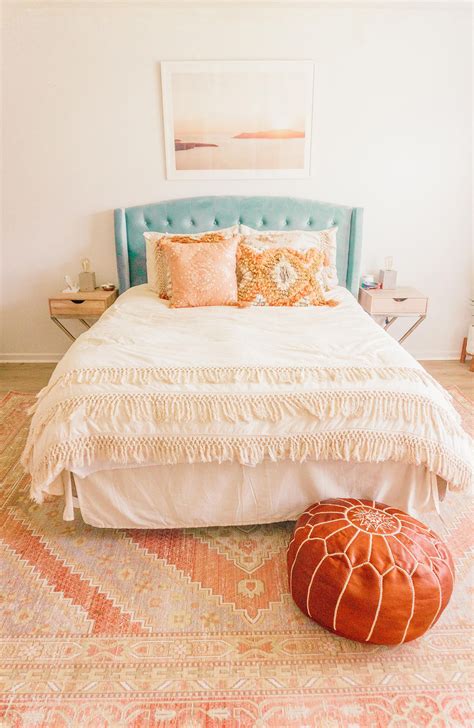 Peach Bohemian Master Bedroom Makeover — Peach Bedroom