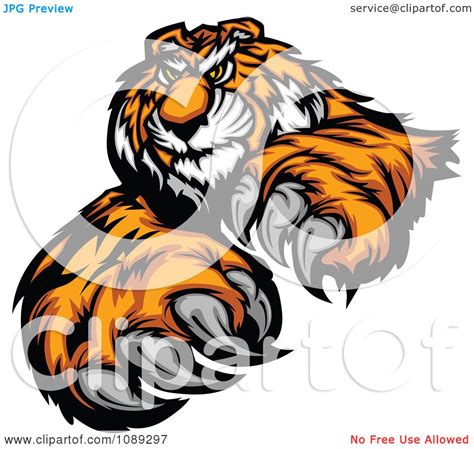 Choose from over a million free vectors, clipart graphics, vector art images, design templates, and. Clipart Tiger Mascot With Claws - Royalty Free Vector ...