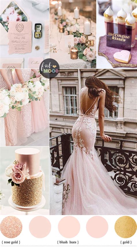 Rose gold is a relatively new color. Blush and rose gold wedding colour palette | Blush wedding