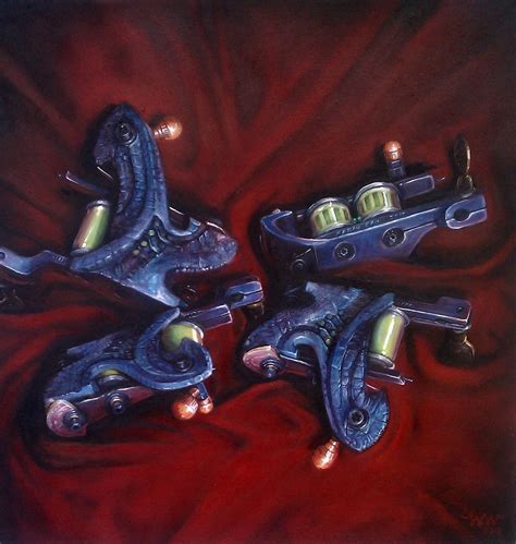 Aaron Cain Meteorite Machines Acrylic On Canvas In The Style Of