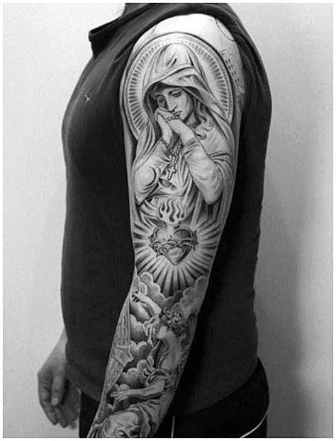 Half Sleeve Catholic Religious Sleeve Tattoos Best Tattoo Ideas