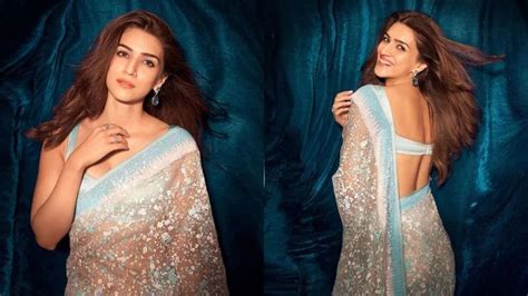 Kriti Sanon Blue Saree Look For Bachchhan Paandey Promotions Is A Sight To Behold In 2022