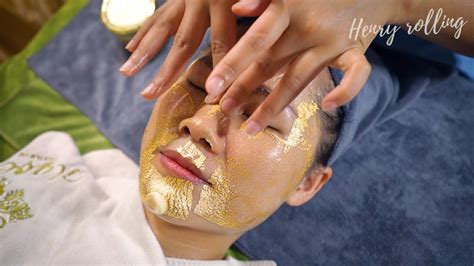 fall asleep fast with asmr luxury 24k gold mask facial massage at ngoc ha oriental spa youtube