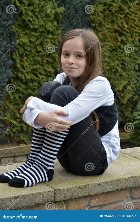 happy teeny with striped socks stock image image of behaved nice 264466865