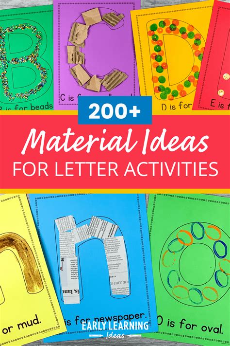 Free List 200 Materials For Preschool Letter Activities And Collages