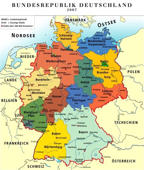 Provinces Of Germany Map