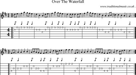 American Old Time Music Scores And Tabs For Guitar Over The Waterfall