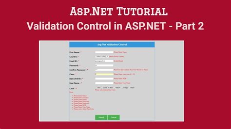 What Is Validation Control In Asp Net Part Asp Net Tutorial